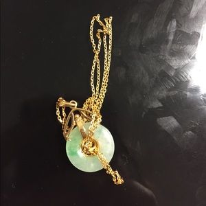 Chinese 14k gold And Jade necklace